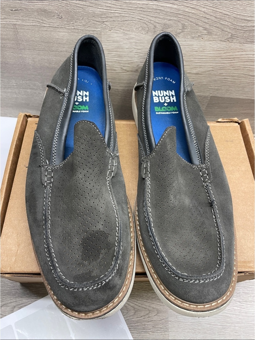 Nunn Bush Charcoal Suede Slip-On Loafers #1491